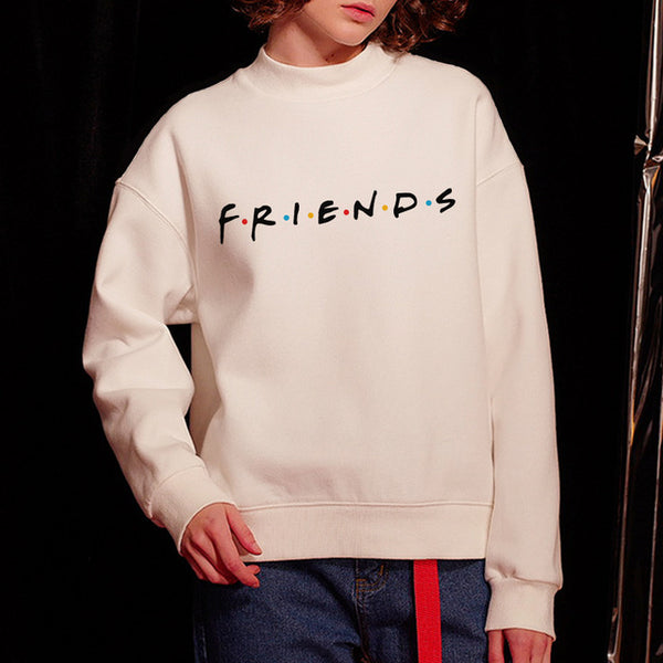 Womens Letters FRIENDS Print Long Sleeve Hoodie Sweatshirt Ladies Slouch Pullover Jumper Tops 5 Colors S M L XL Brand New 2019