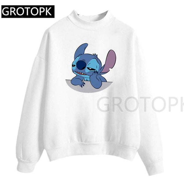 Women'S Fashion Hoodie Lilo Stitch Harajuku Kawaii Sweatshirts Lovely Cartoon Female Printed Casual Hoodies Cute Casual Tops