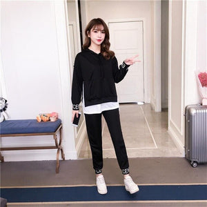 Autumn new casual commuter fashion women's shirt long-sleeved hooded stitching fashion women's shirt coats