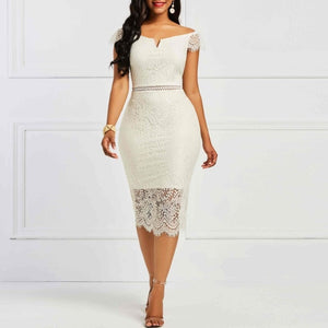 Sisjuly Bodycon Women Dress Lace Slash Neck Hollow Backless Sexy Elegant OL Party Chic Summer Patchwork Sheath Retro Dresses