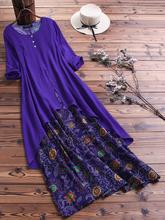 4xl 5xl patchwork Retro long dress big size floral bobo dress casual maxi dress plus size clothing large size women dresses